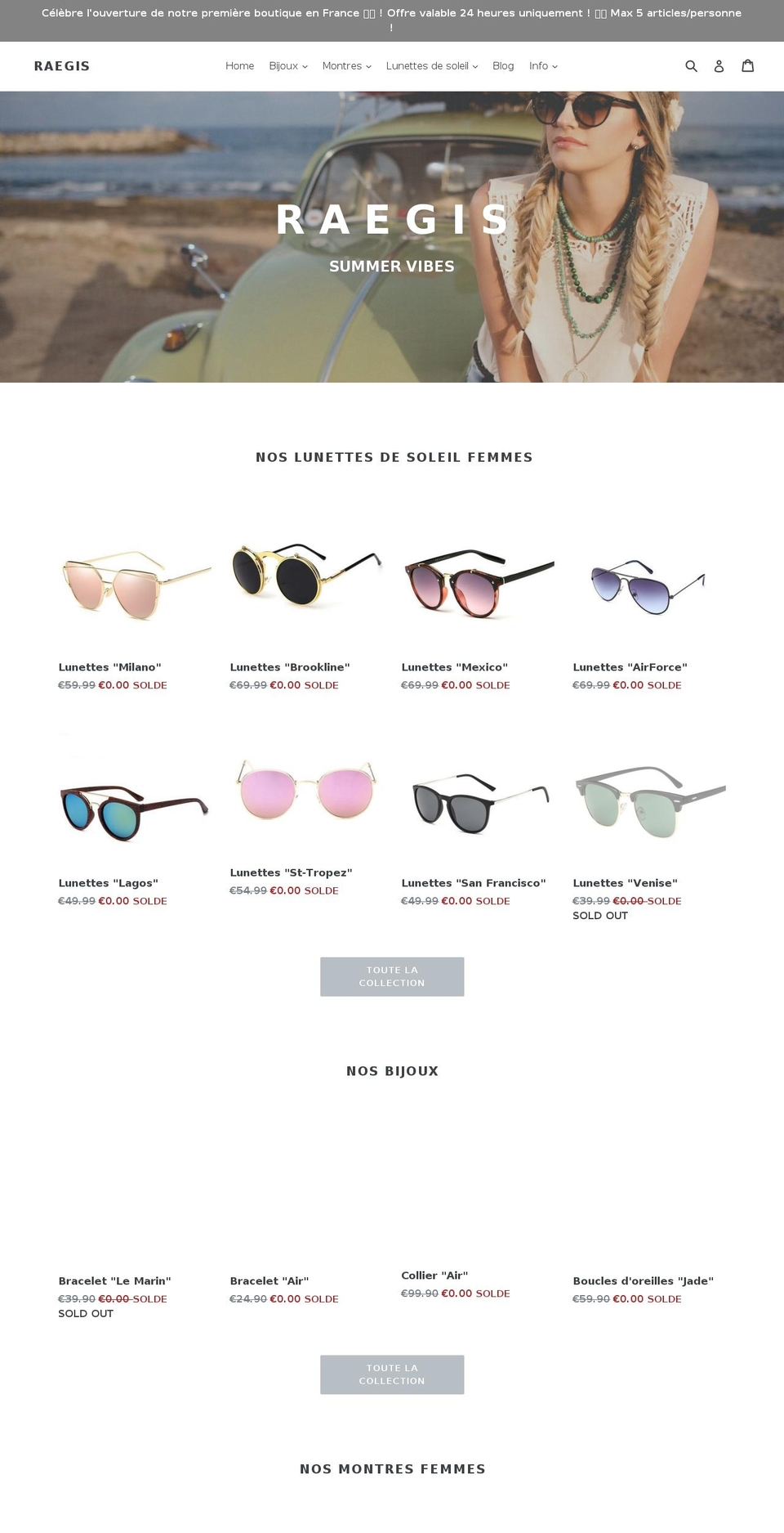 raegis.com — Shopify storefront screenshot