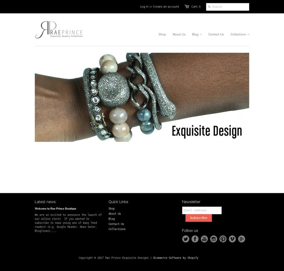 raeprince.com shopify website screenshot