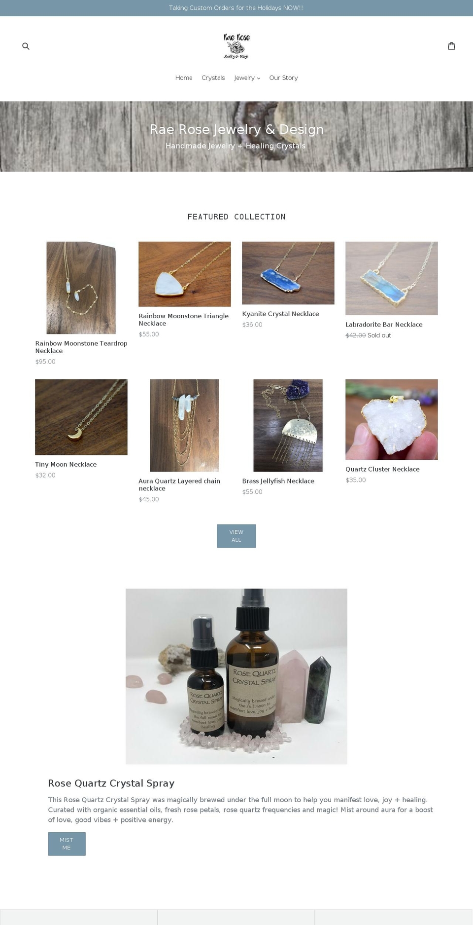 raerosedesigns.com — Shopify storefront screenshot