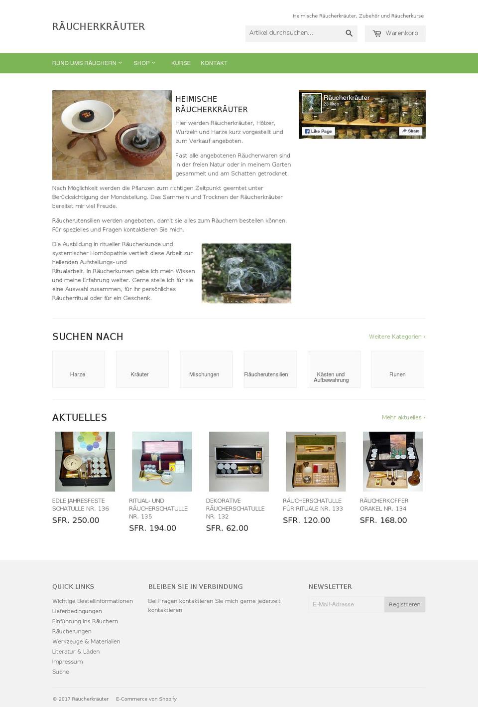 raeucherkraeuter.ch shopify website screenshot