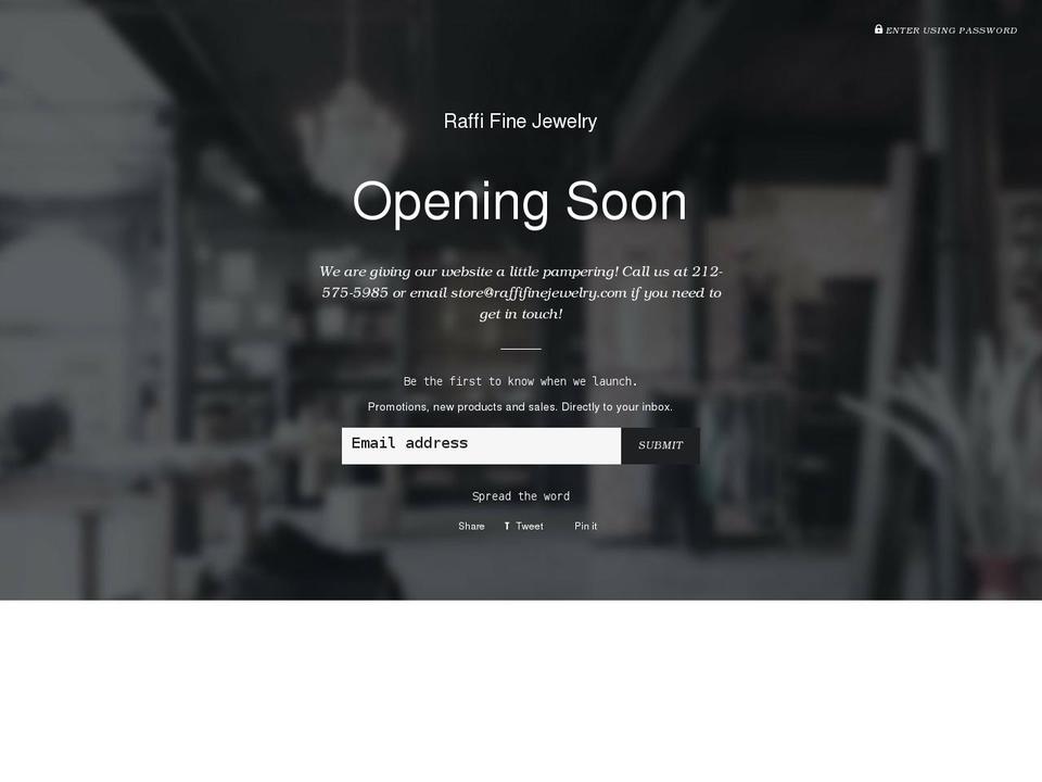 raffifinejewelry.com shopify website screenshot
