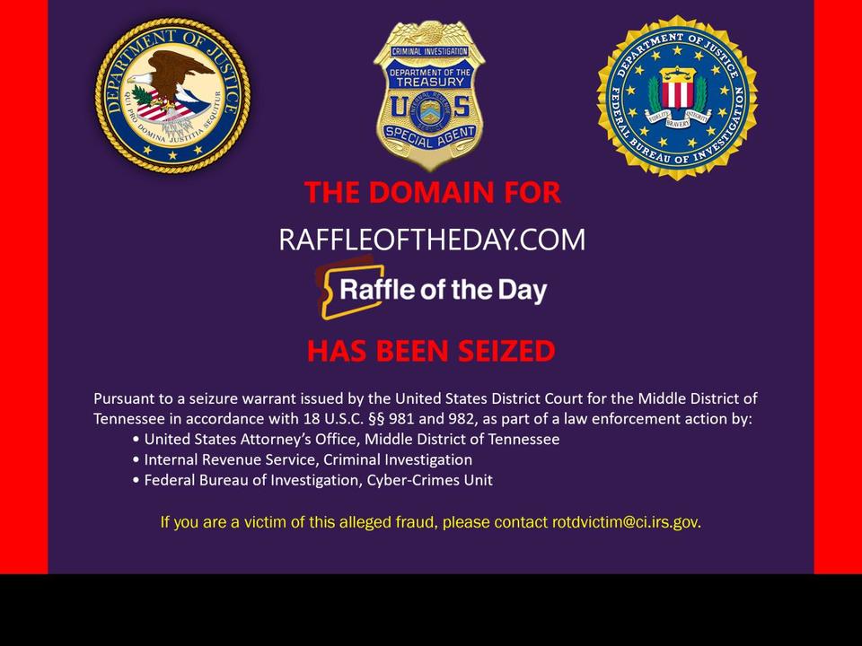 raffleoftheday.com — Shopify storefront screenshot