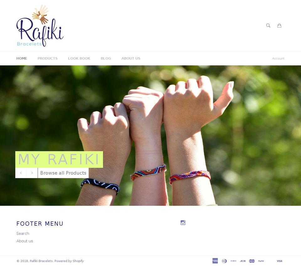 rafikibracelets.com — Shopify storefront screenshot