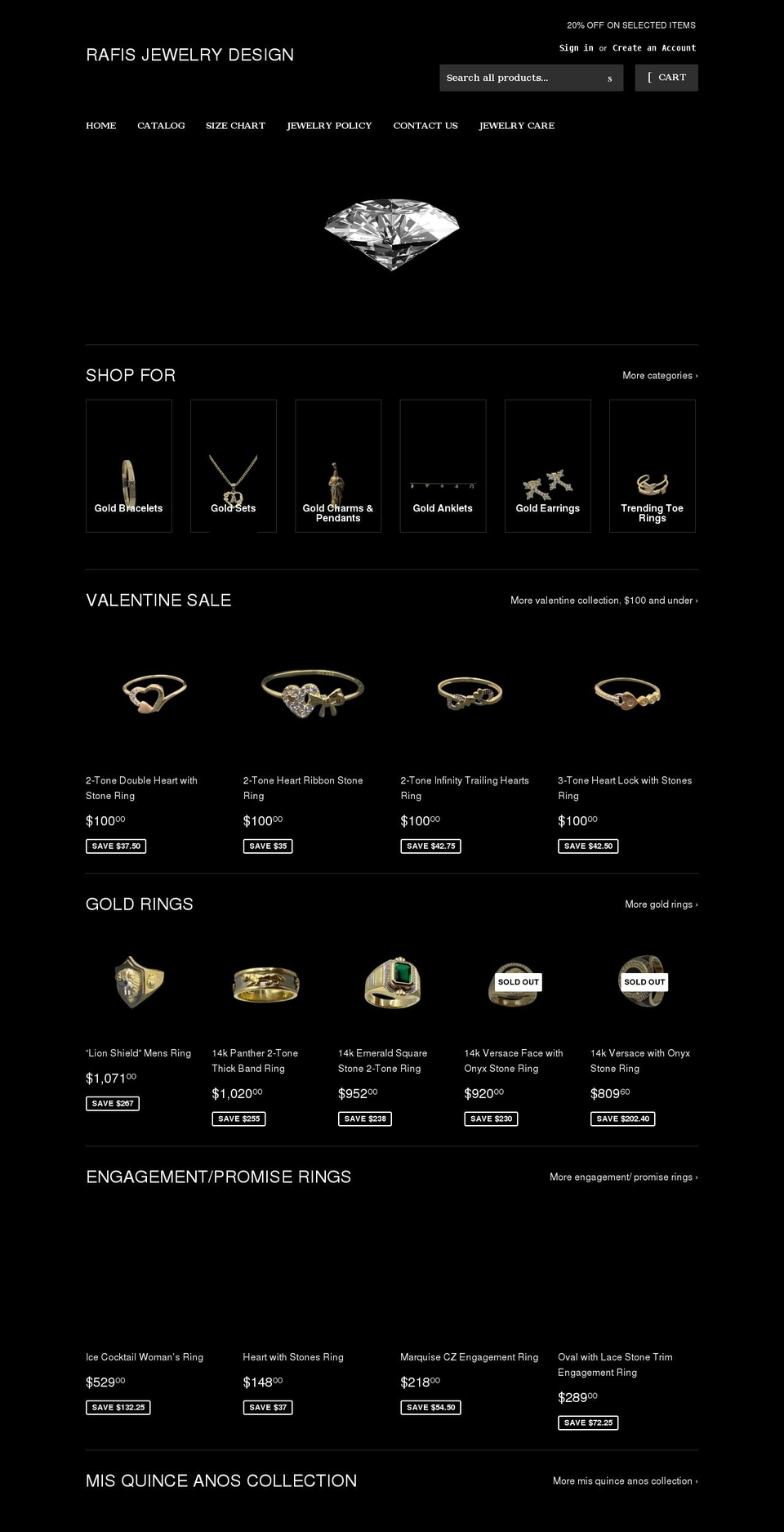rafisjewelrydesign.com shopify website screenshot