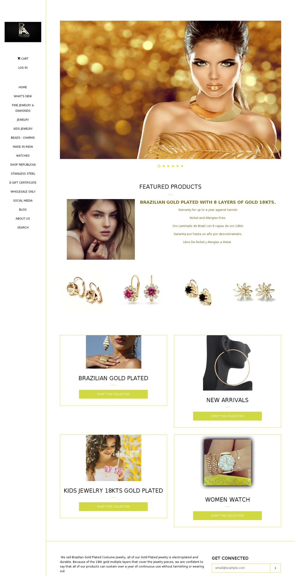 rafrossigoldplated.com shopify website screenshot