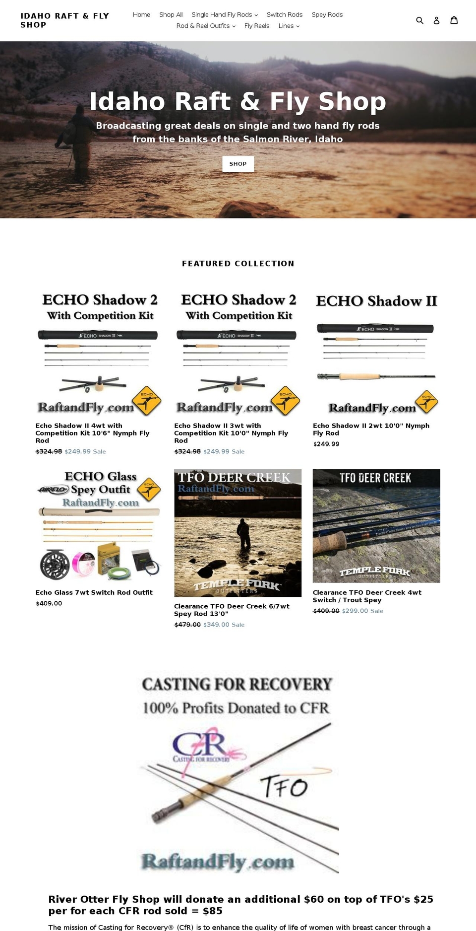 raftandfly.com — Shopify storefront screenshot