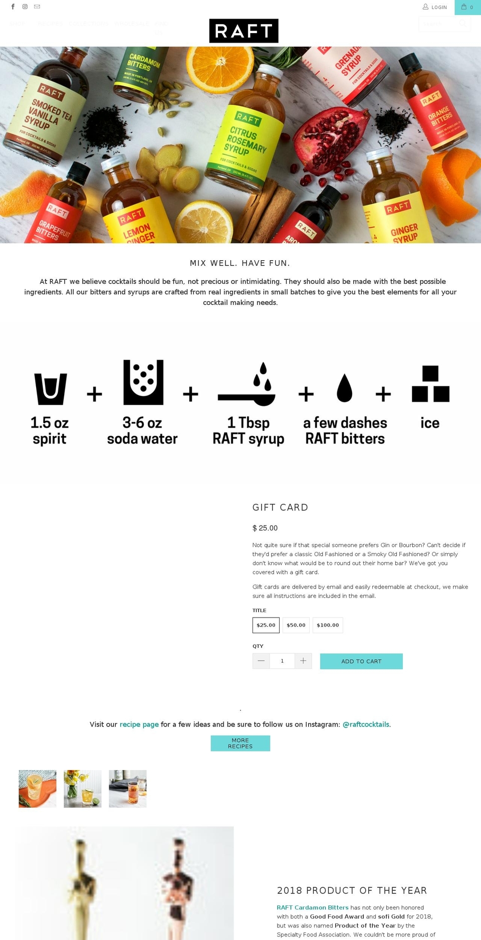 Improper Goods - Update - Shopify theme site example raftcocktails.com
