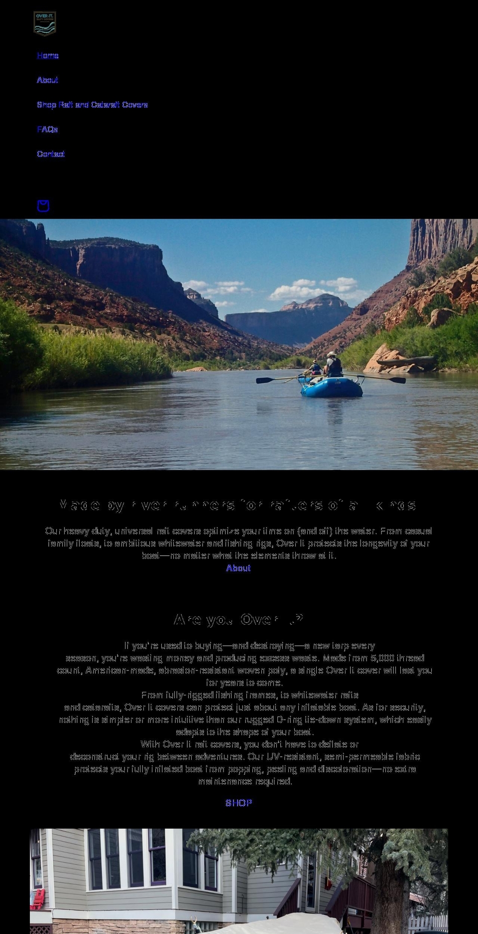 raftcovers.com shopify website screenshot