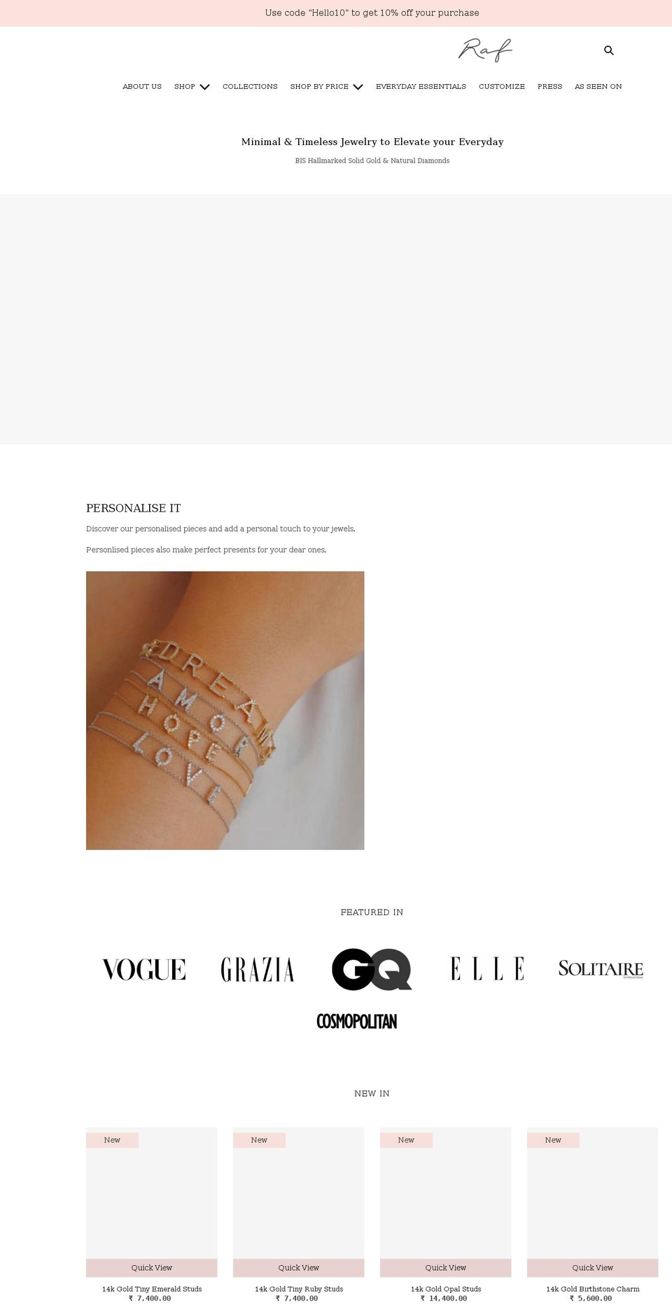 rafthelabel.com shopify website screenshot