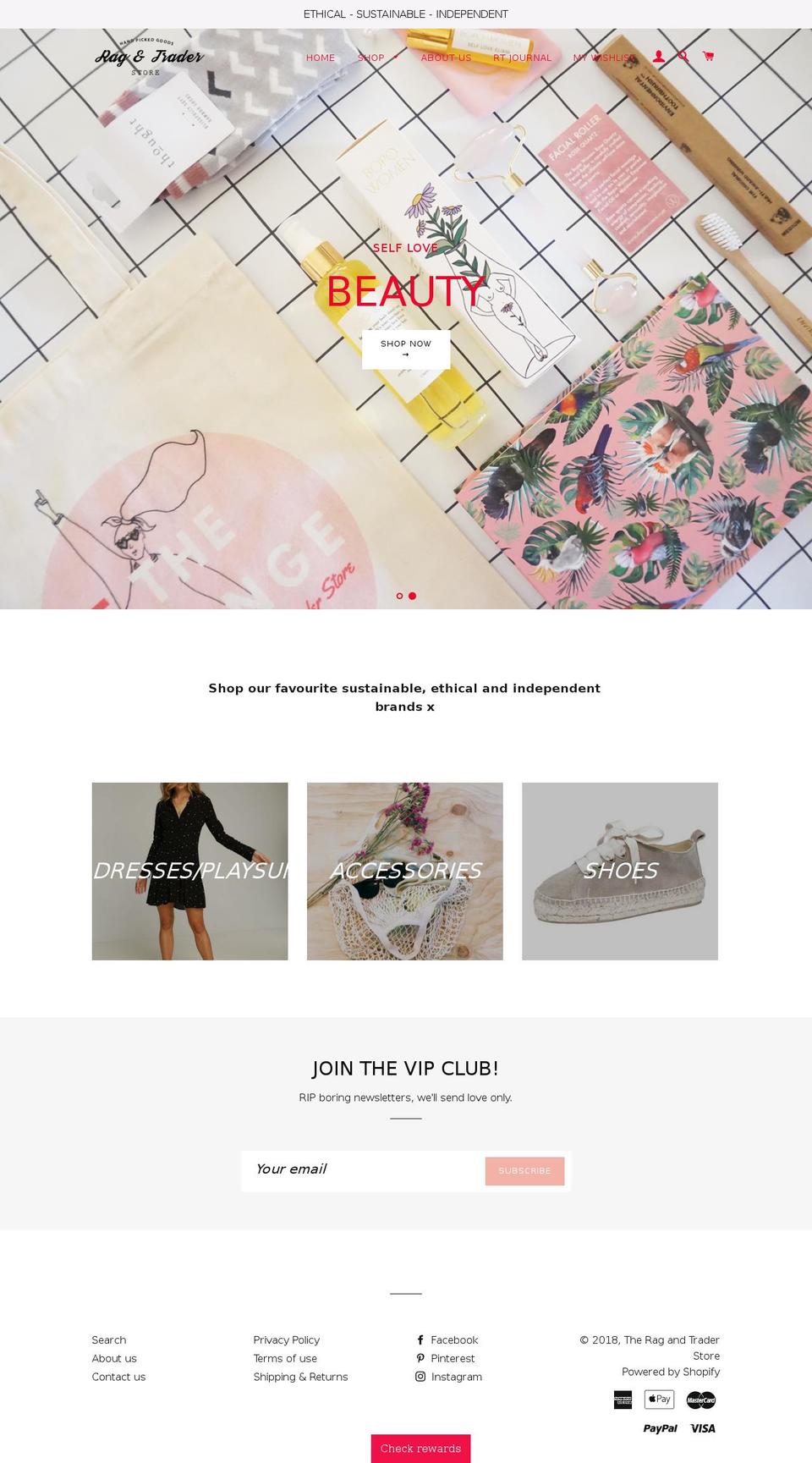 ragandtraderstore.com shopify website screenshot