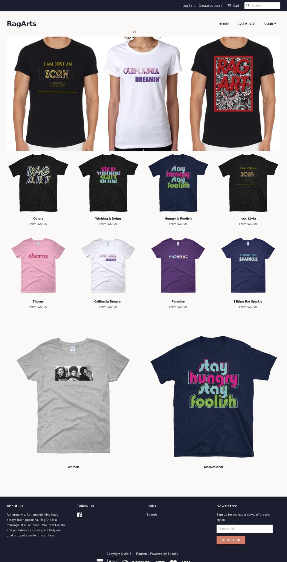 ragarts.com shopify website screenshot