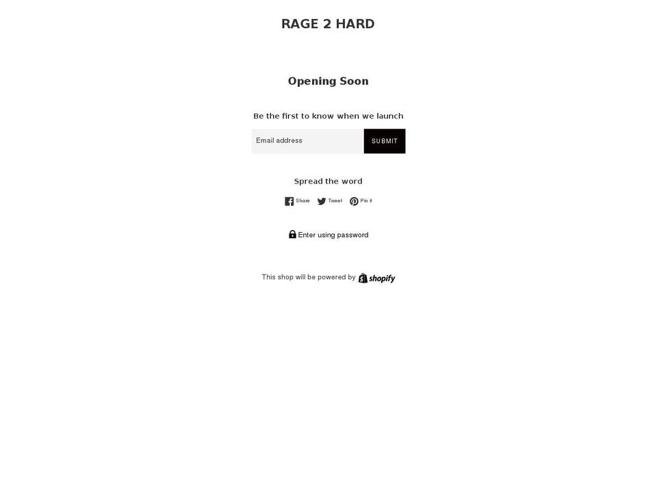 rage2hard.com — Shopify storefront screenshot