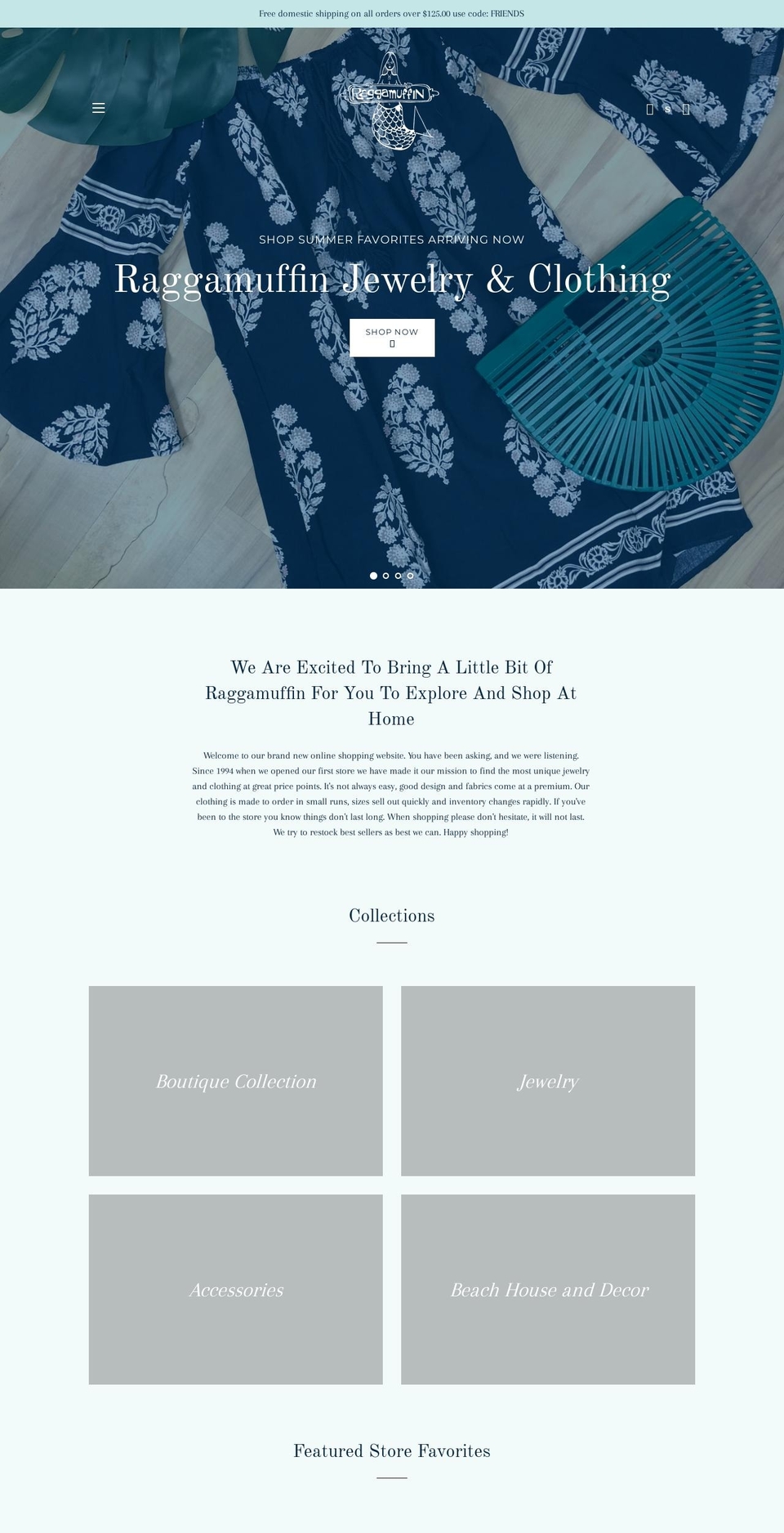 raggamuffinboutique.com — Shopify storefront screenshot