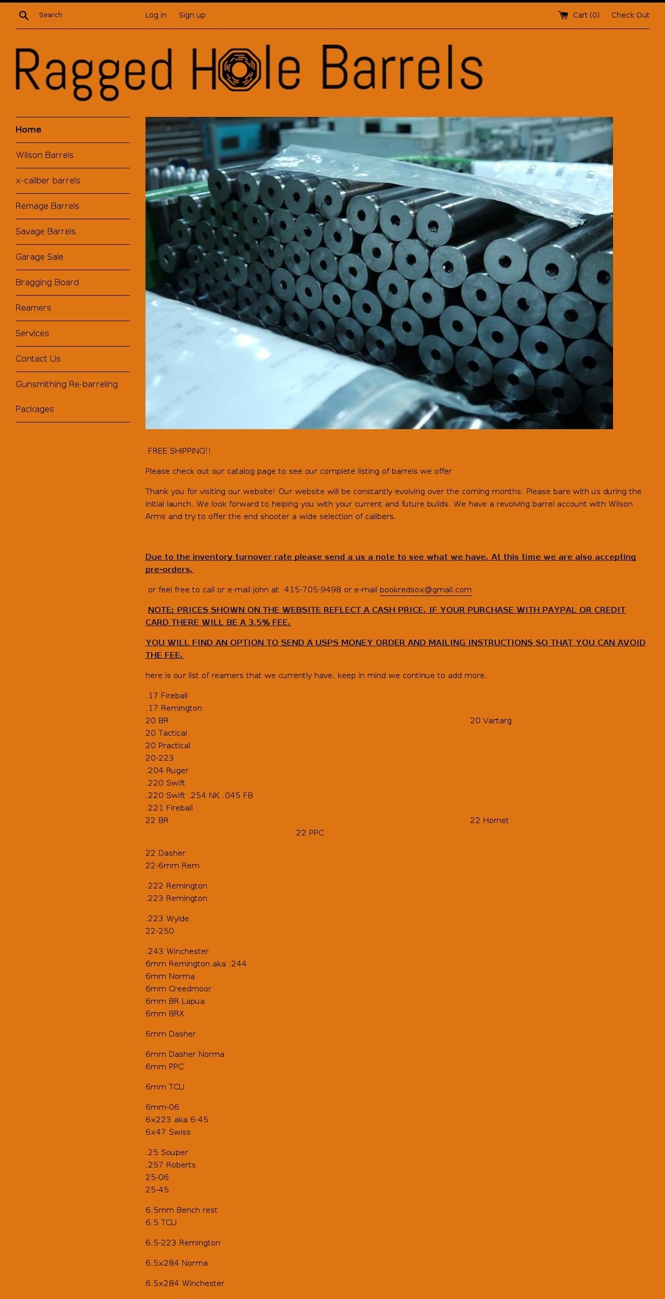 raggedholebarrels.com shopify website screenshot