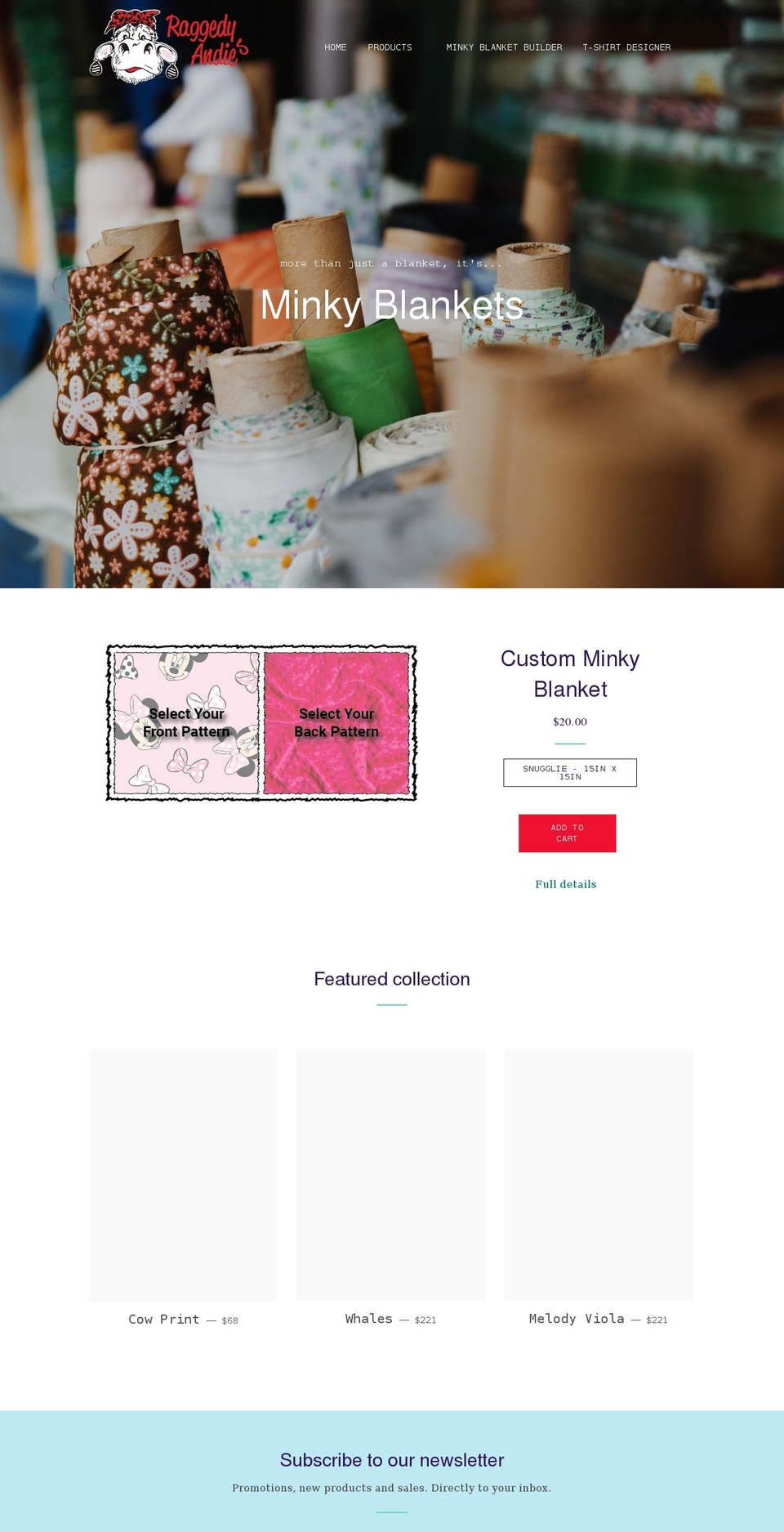 raggedyandies.com shopify website screenshot