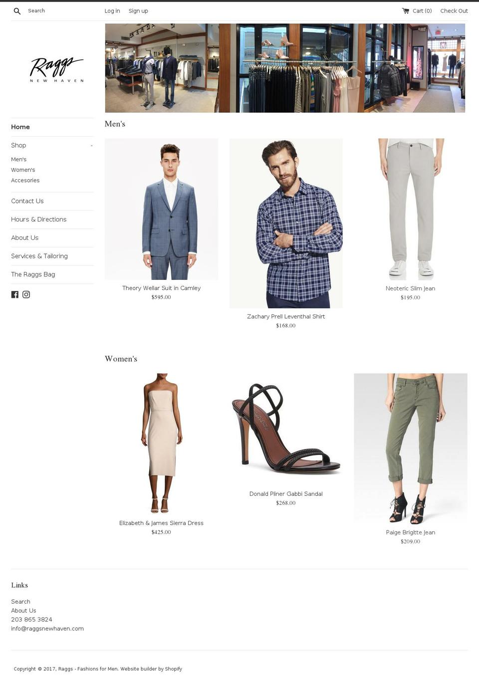 raggsnewhaven.com shopify website screenshot