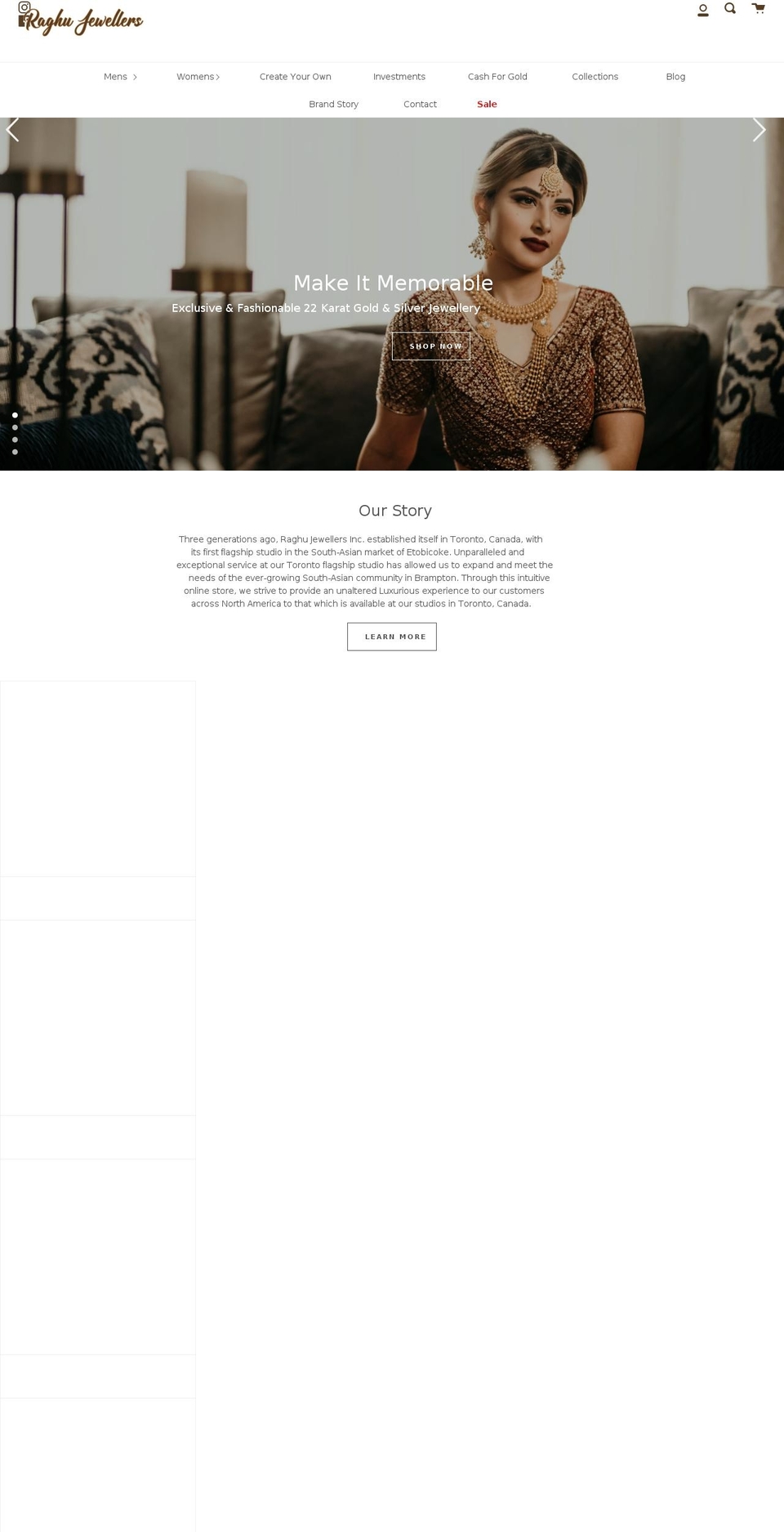 raghujewellers.com shopify website screenshot