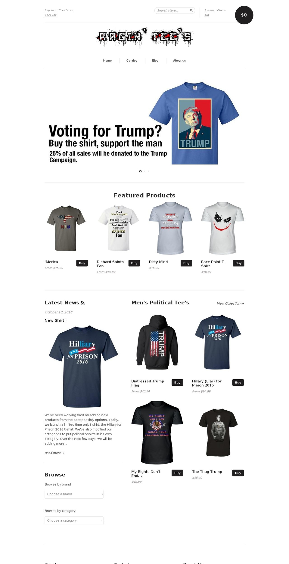 ragintees.com shopify website screenshot