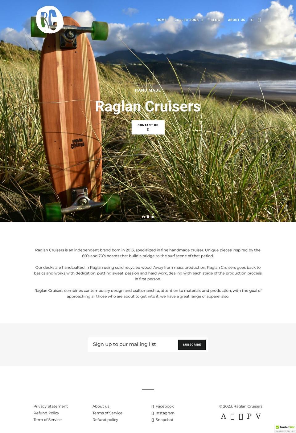 raglancruisers.co.nz shopify website screenshot