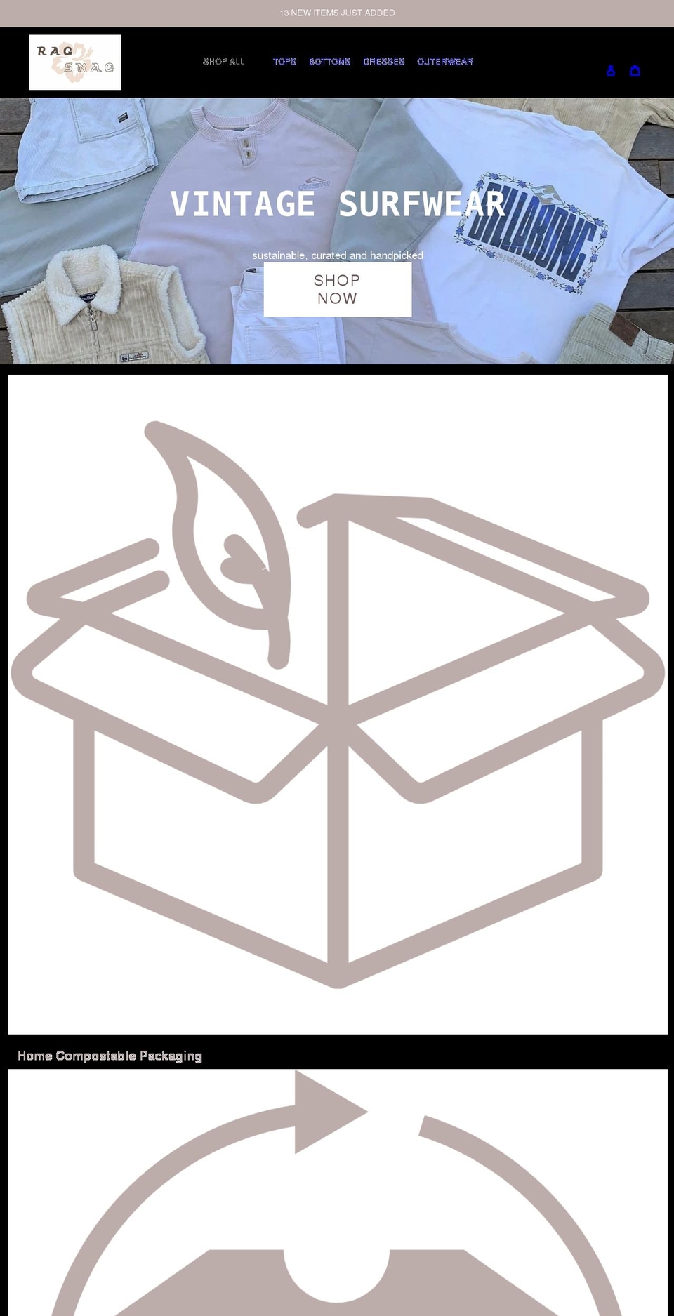 ragsnag.com shopify website screenshot