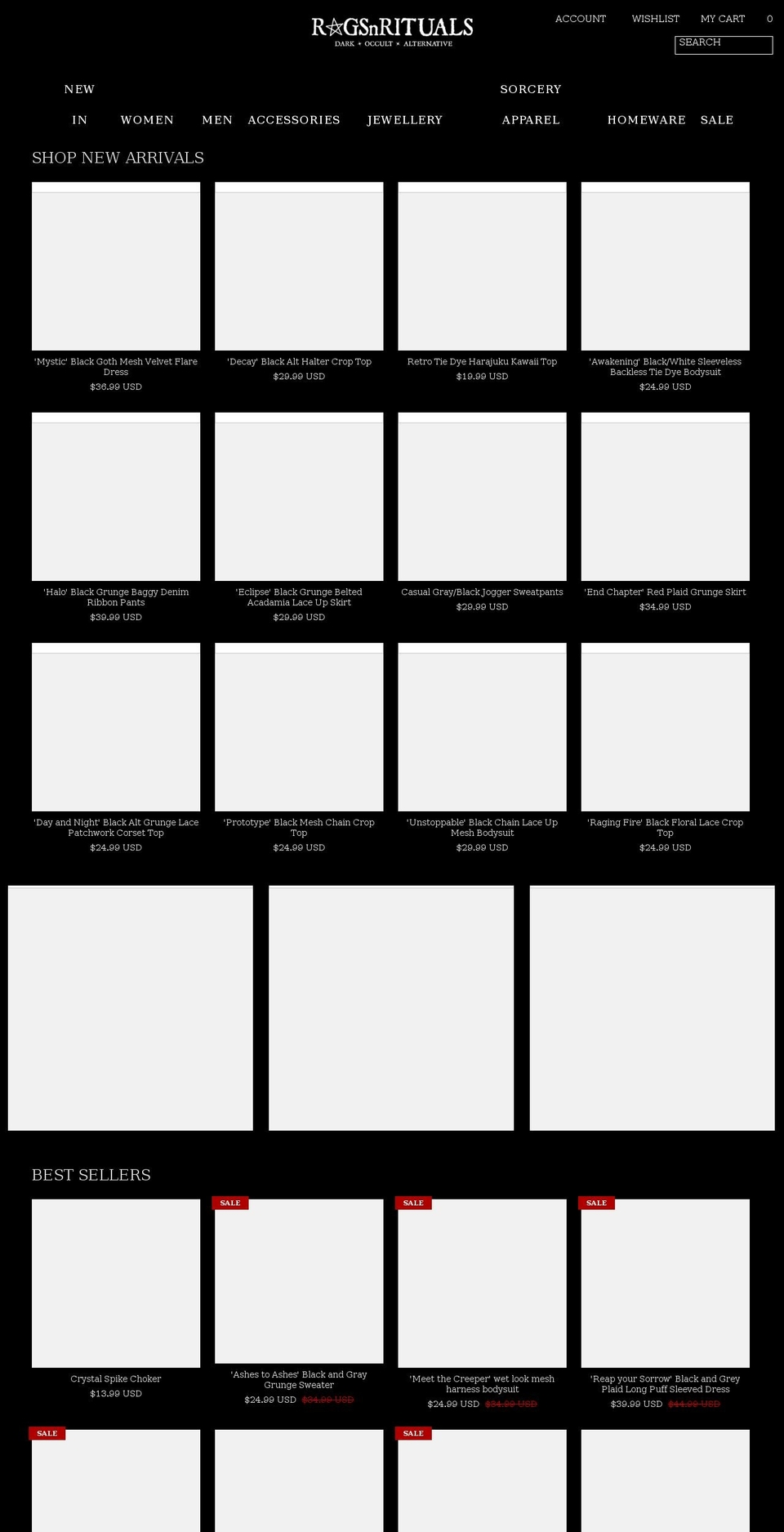 ragsnrituals.com — Shopify storefront screenshot