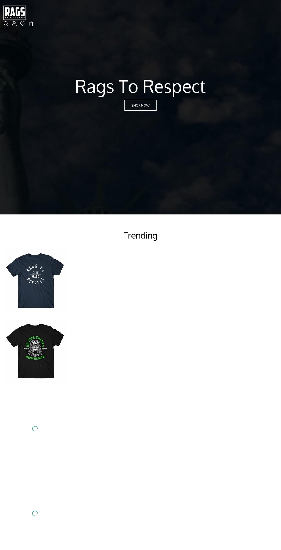 ragstorespect.com shopify website screenshot