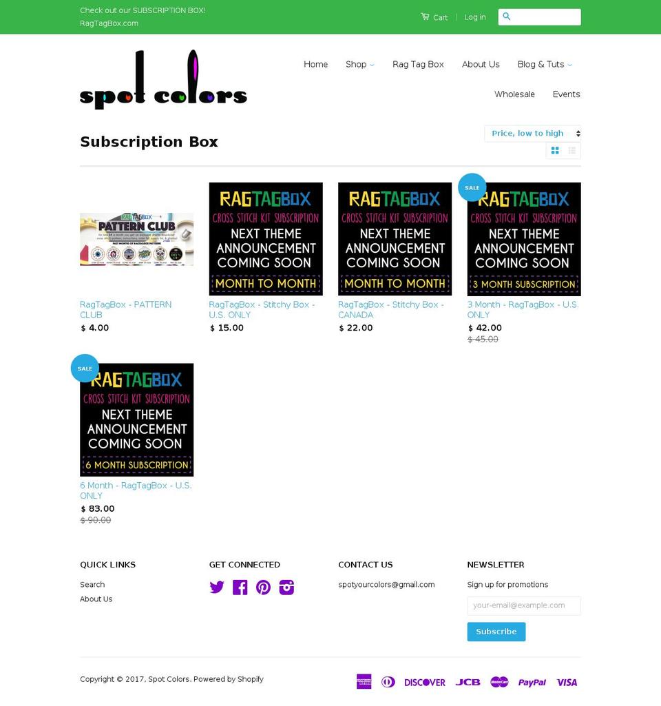 ragtagbox.com shopify website screenshot