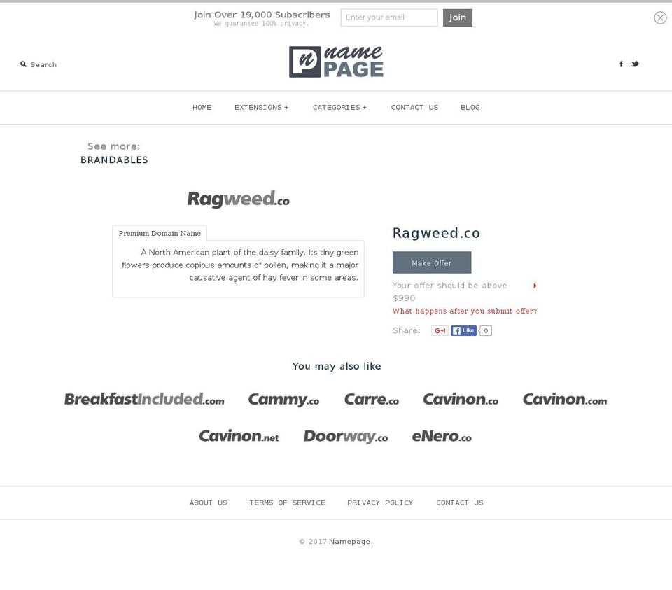 ragweed.co shopify website screenshot