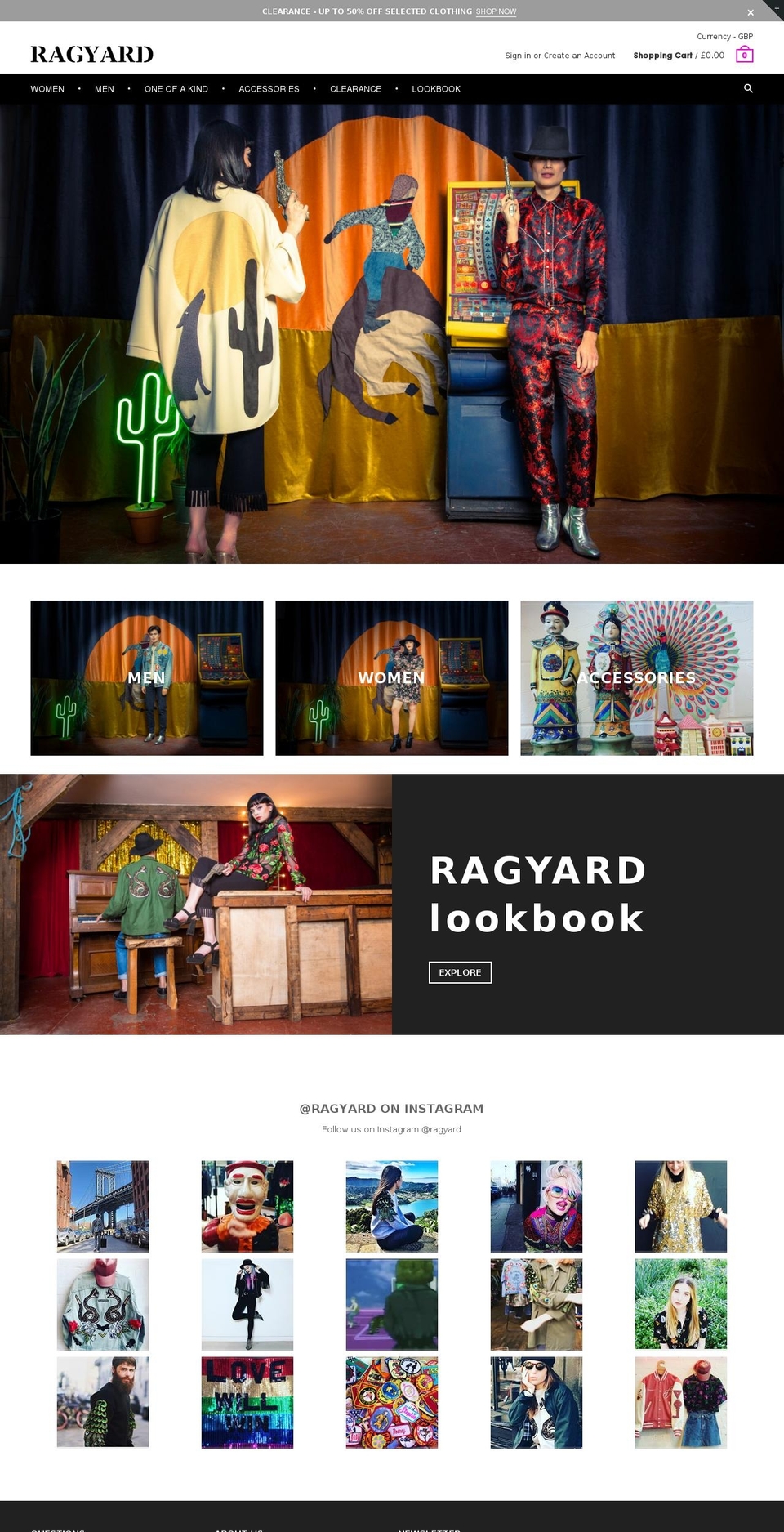 ragyard.com shopify website screenshot