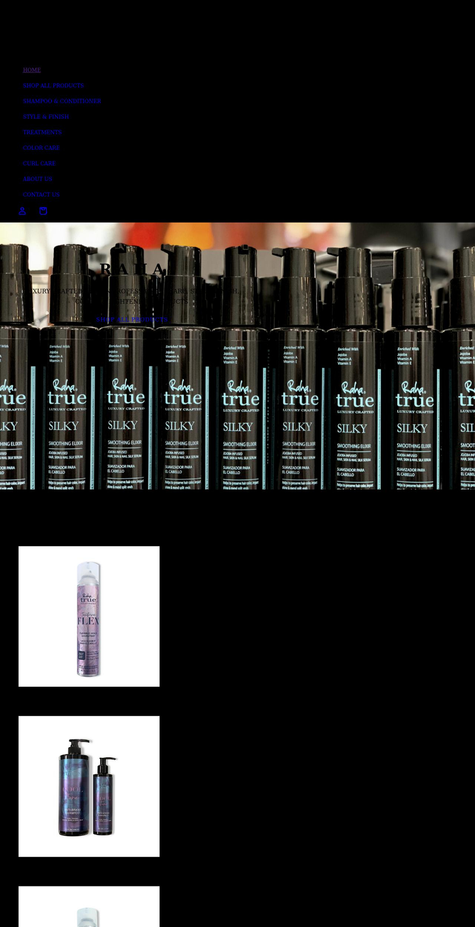 rahaproducts.com shopify website screenshot