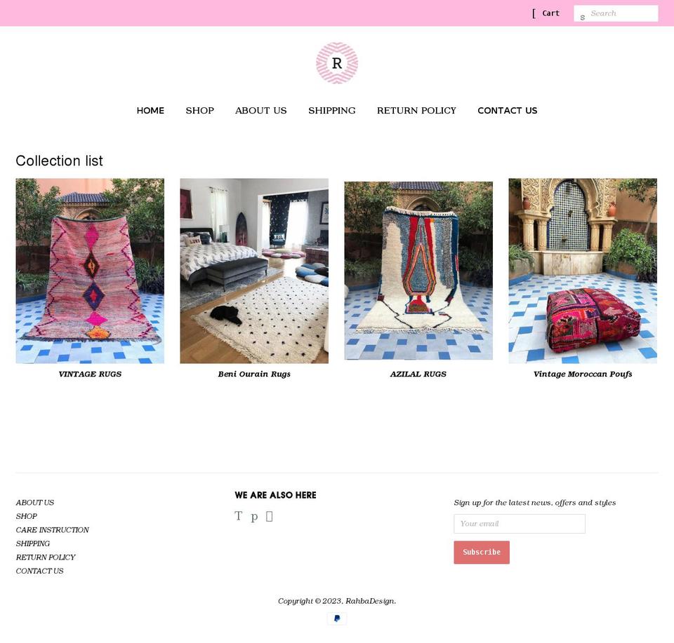 1 Shopify theme site example rahbatribal.com