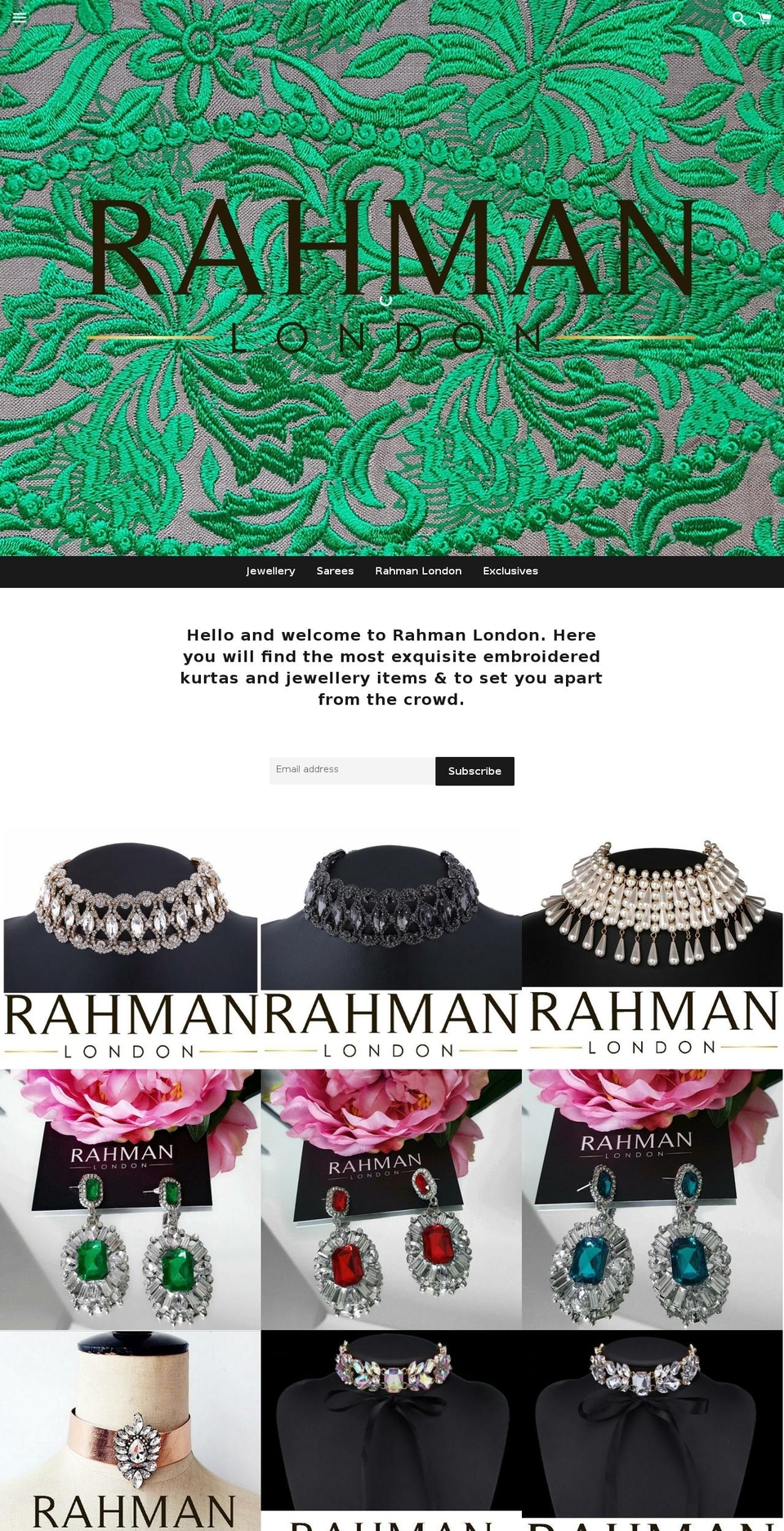 rahmanlondon.com — Shopify storefront screenshot
