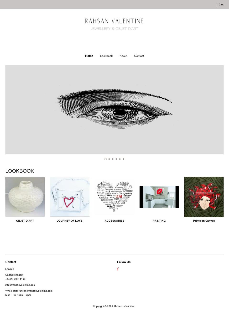 rahsanvalentine.com shopify website screenshot