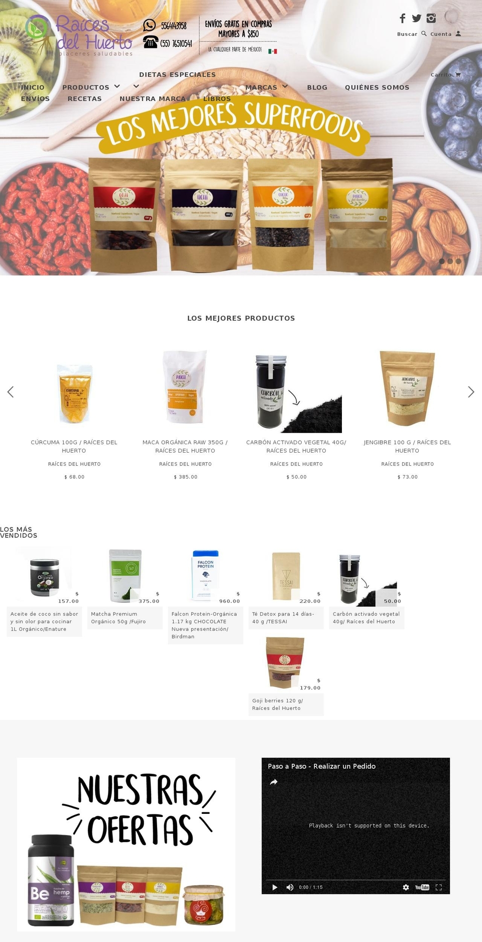 raicesdelhuerto.com shopify website screenshot