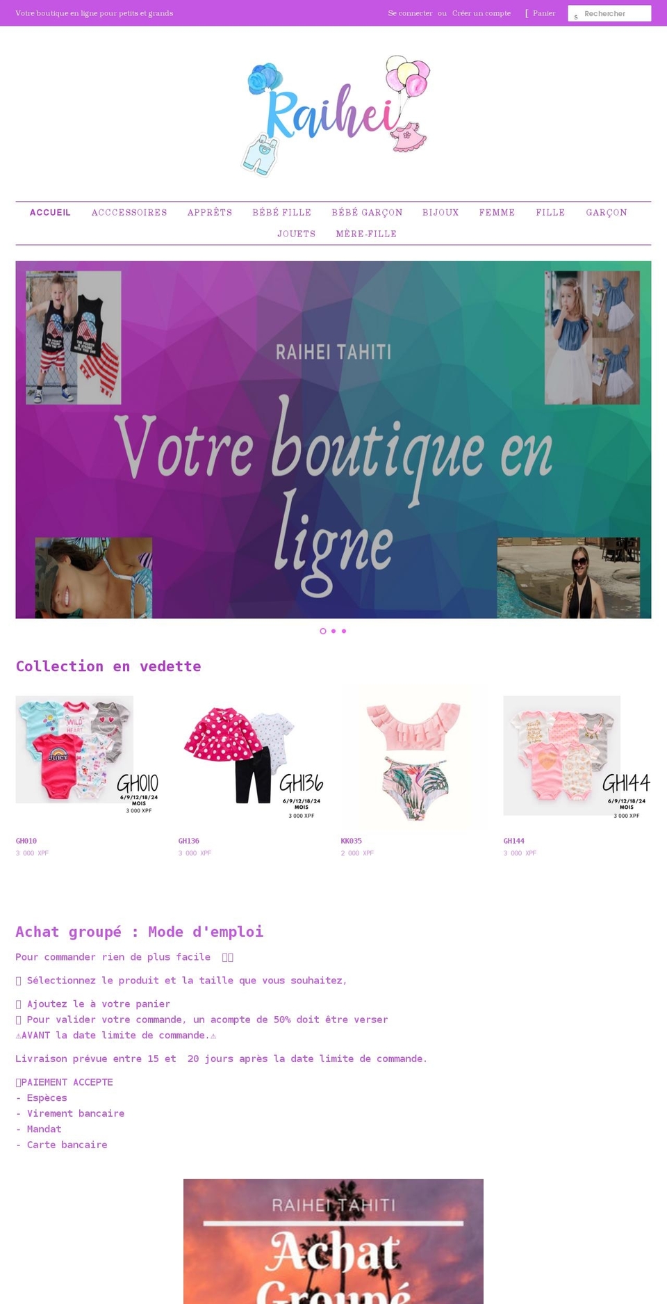 raiheitahiti.com shopify website screenshot