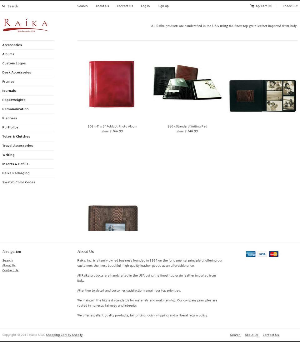 raikausa.com shopify website screenshot