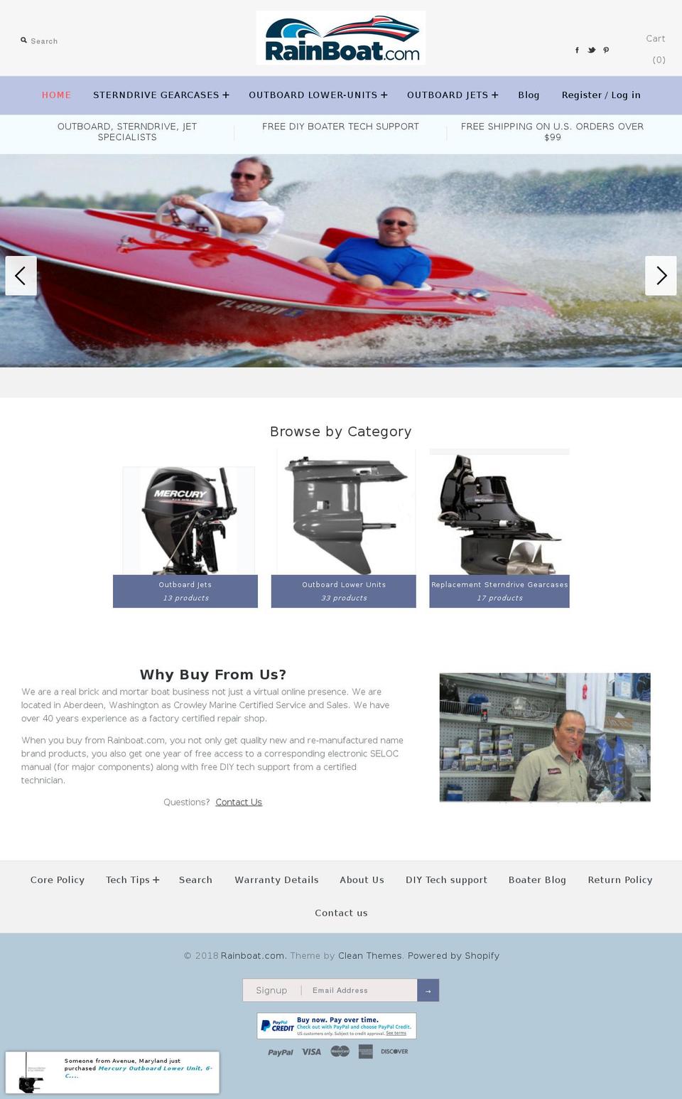 rainboat.net shopify website screenshot