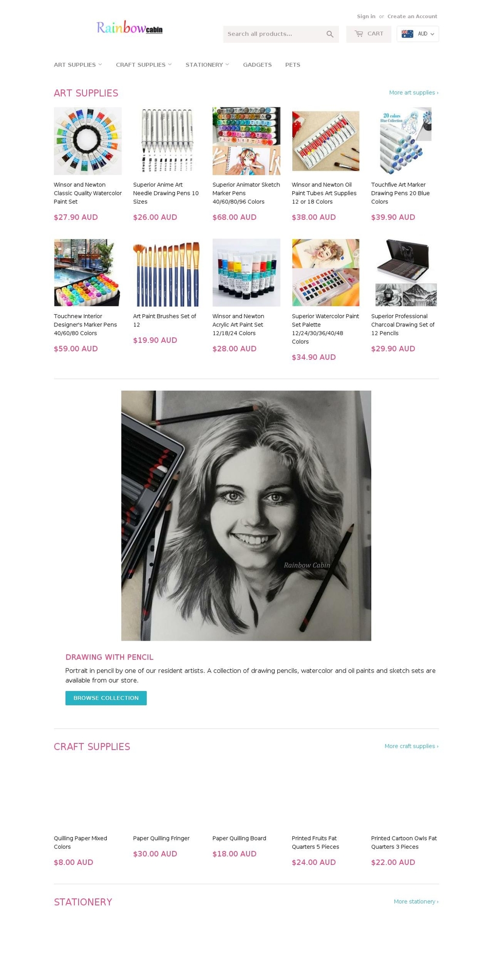 rainbow-cabin.com — Shopify storefront screenshot
