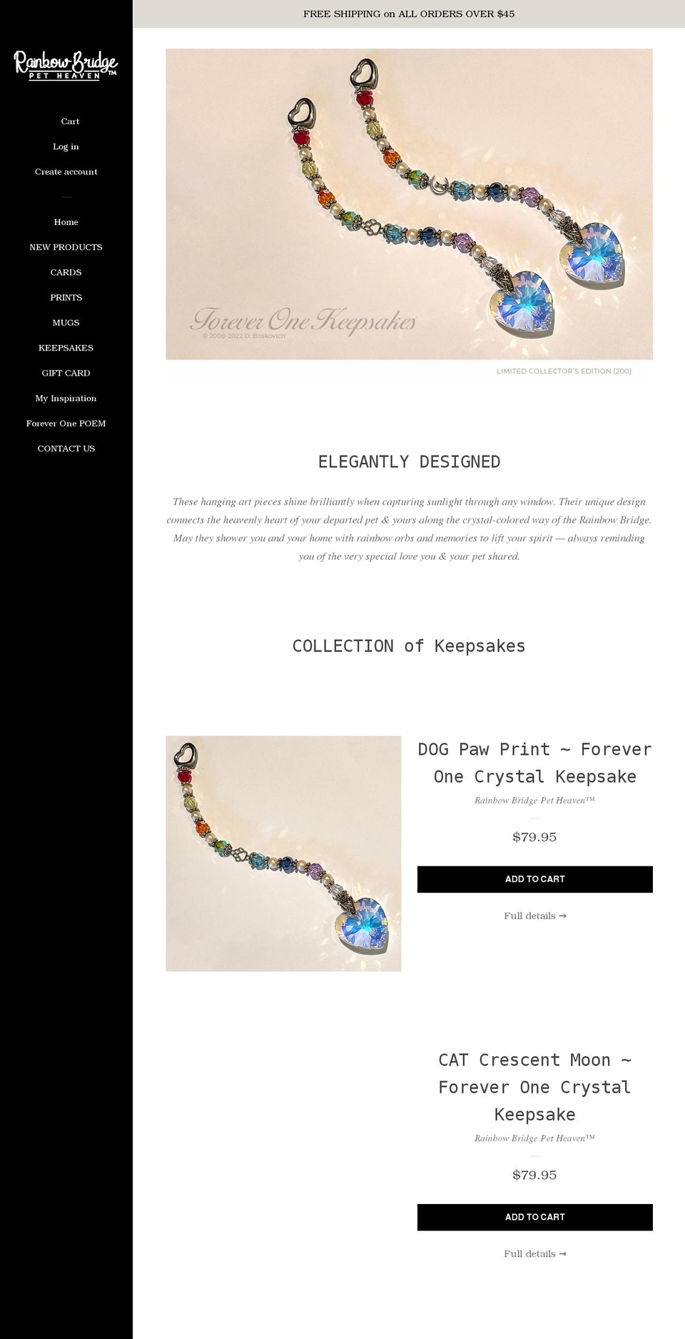 rainbowbridge-petheaven.com shopify website screenshot