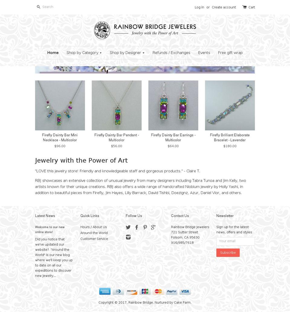Galleria Shopify theme site example rainbowbridgejewelers.com