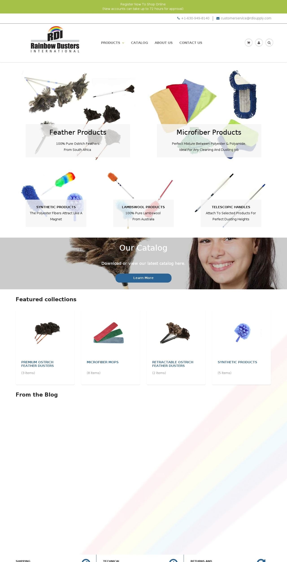 rainbowdusters.com — Shopify storefront screenshot