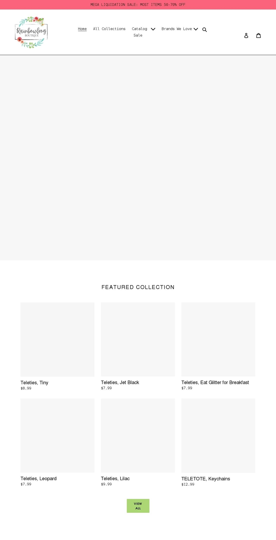 rainbowfrogboutique.com shopify website screenshot