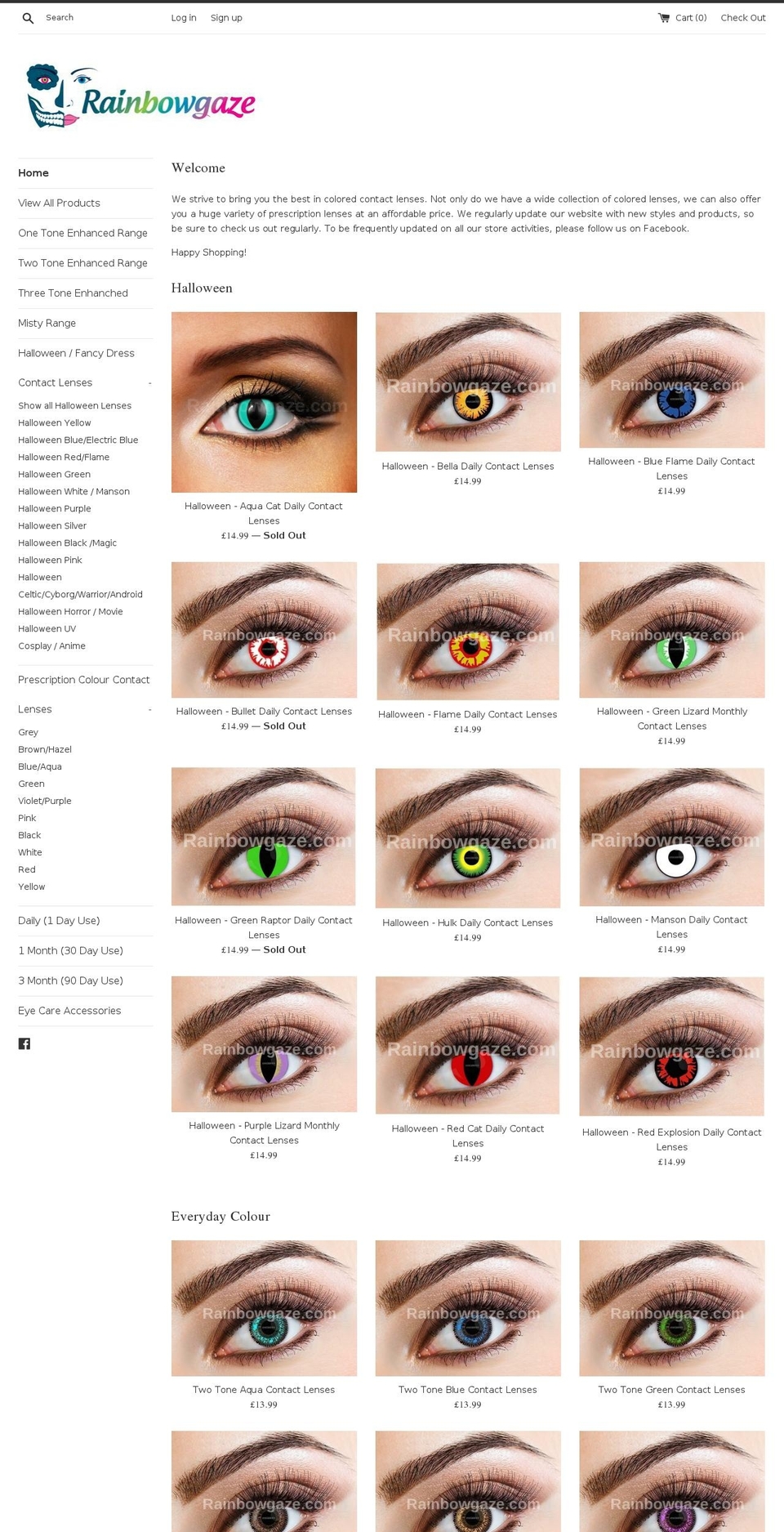 rainbowgaze.com — Shopify storefront screenshot
