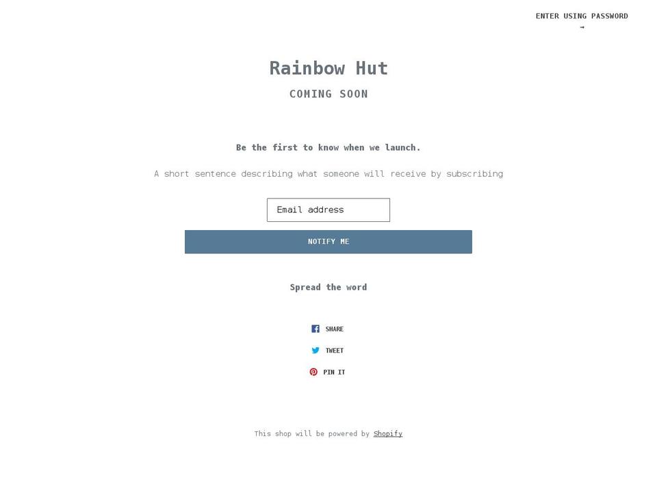 rainbowhut.myshopify.com shopify website screenshot
