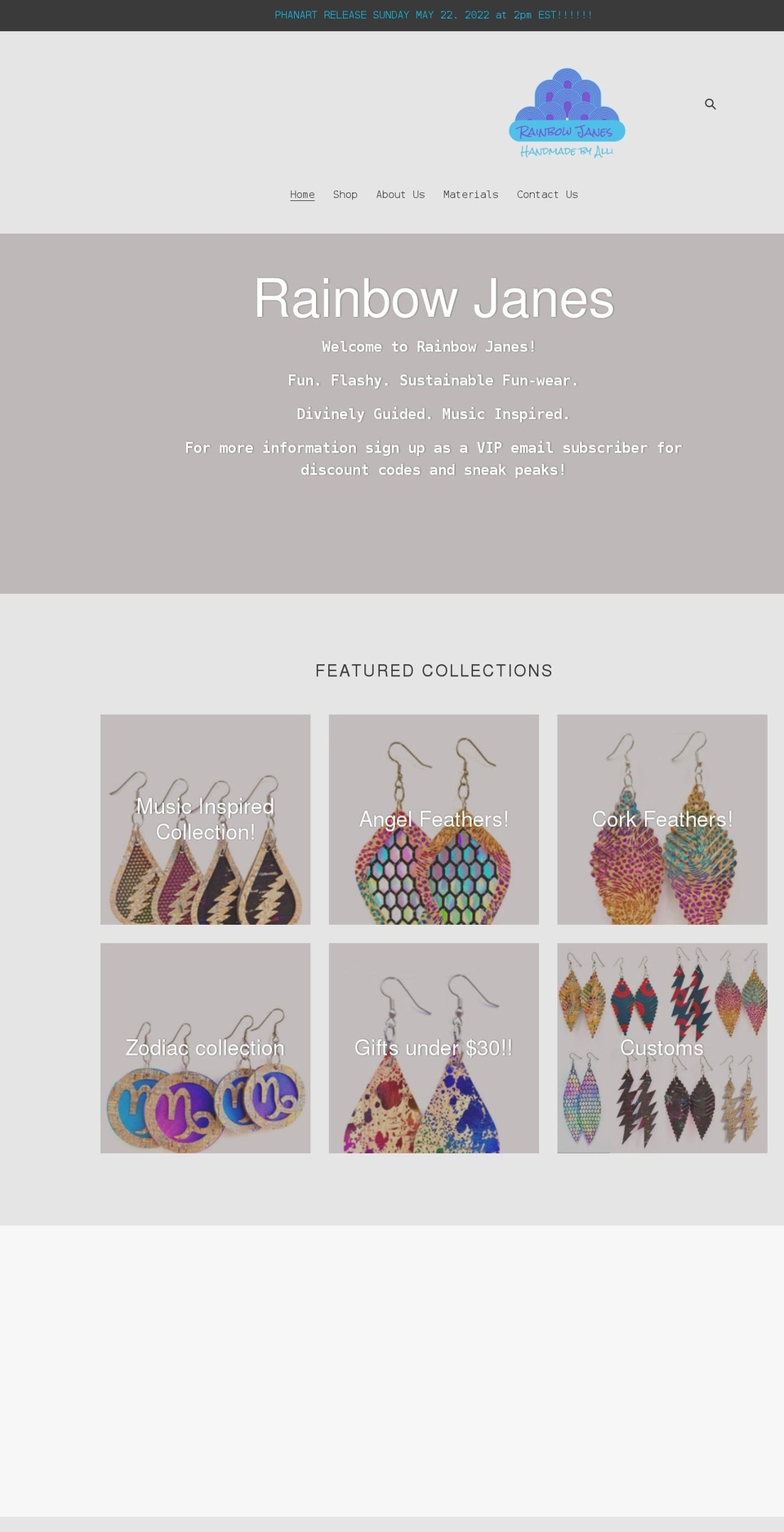 rainbowjanes.com shopify website screenshot