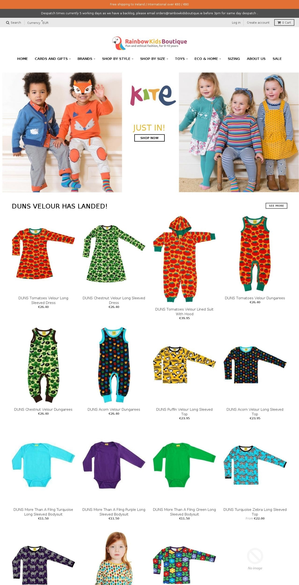 rainbowkidsboutique.com — Shopify storefront screenshot