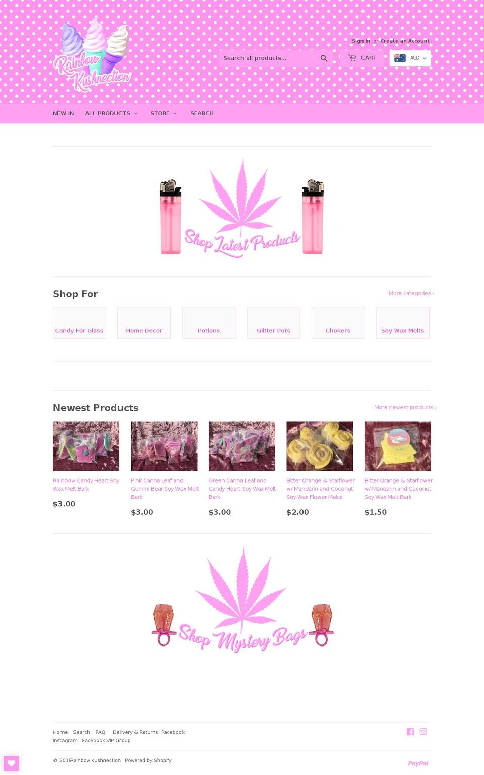 May 2018 Shopify theme site example rainbowkushnection.com