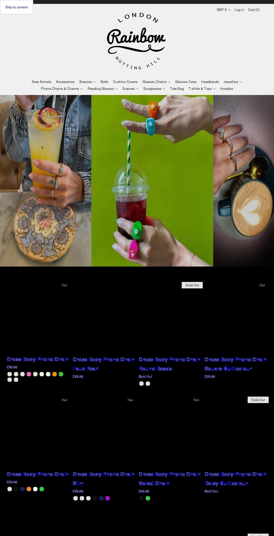 rainbownottinghill.co.uk shopify website screenshot
