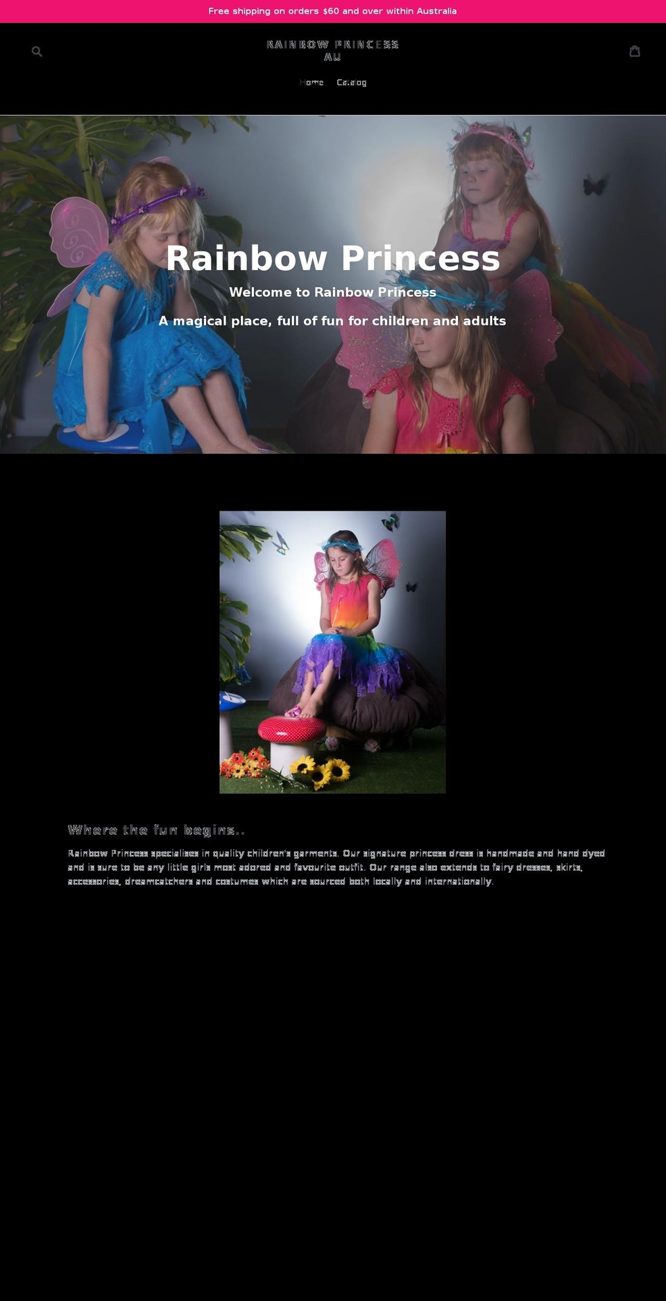 rainbowprincess.com.au shopify website screenshot