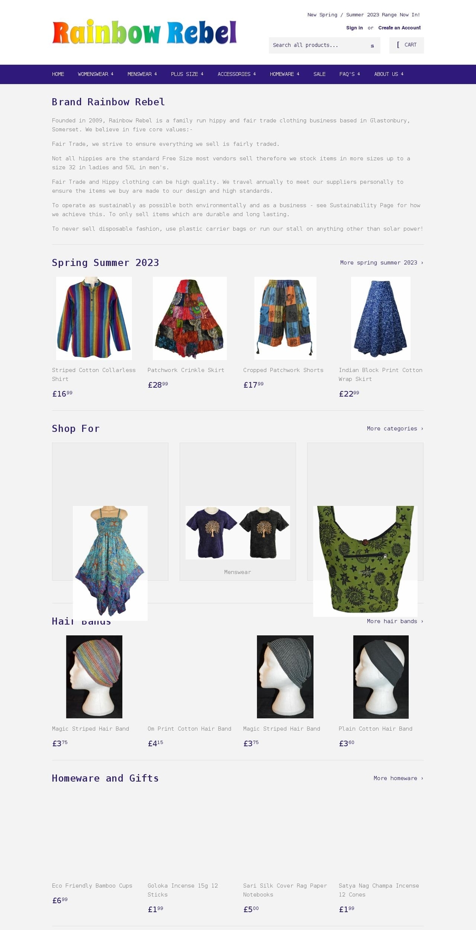 rainbowrebel.com shopify website screenshot